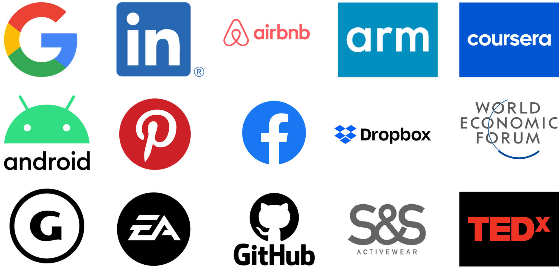 cleint, google, linkedin, android, facebook, pinterest, EA, TED, ARM, Coursea, åGameSpot, Repertoire Productions Logo CAD stage design rendering Repertoire Productions SF bay area silicon valley av company san francisco livestream ted talks tedtalks tedx ted X blogs Facebooklive